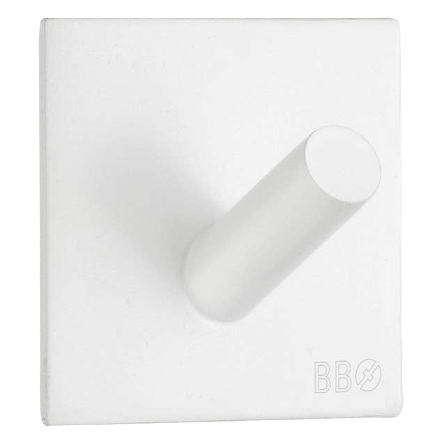 Beslagsboden Enkel Krok 1092 - selvklebende Hvit Beslagsboden Knagger SM-BX1092