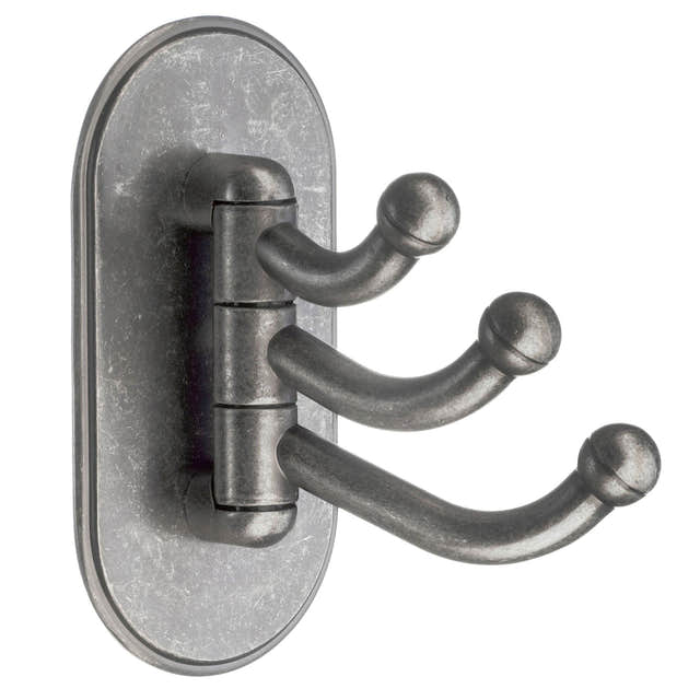 Beslagsboden Svingbar Trippelkrok 1123 - selvklebende Tinn Beslagsboden Knagger SM-BG1123
