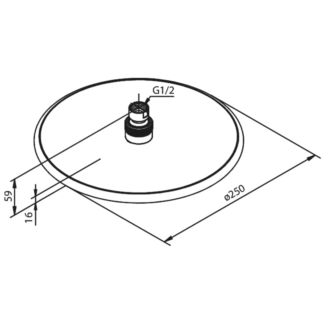 Damixa Bell Takdusjhode Ø250mm Krom Damixa Dusjhode KO-7666300