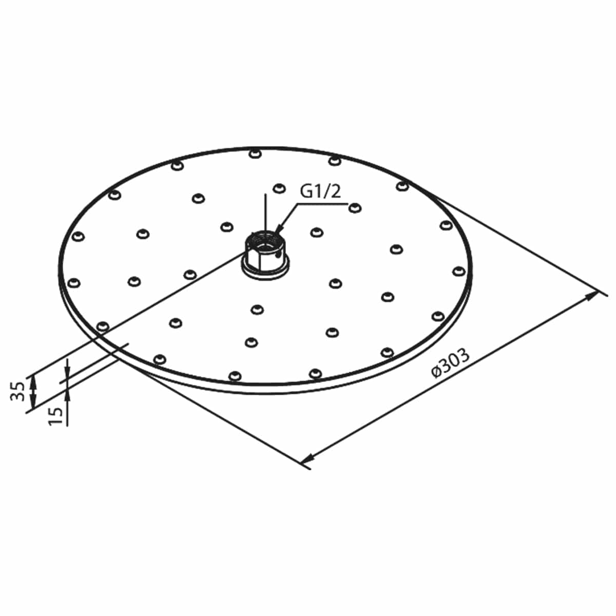 Damixa Eliza Takdusjhode Ø300mm Krom Damixa Dusjtilbehør KO-7666100