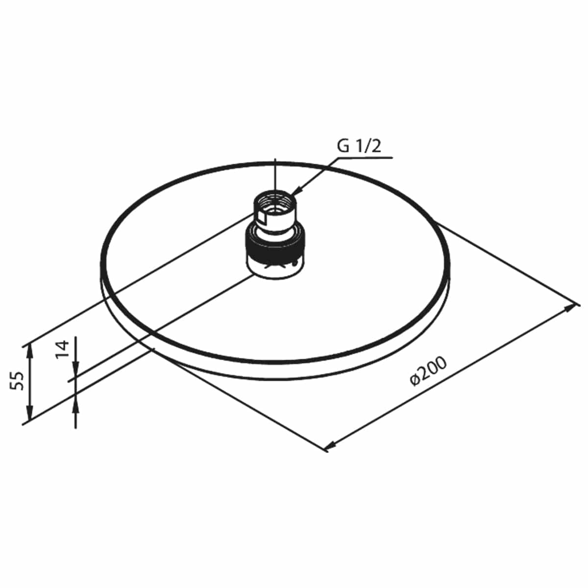 Damixa Hilina Takdusjhode Ø200mm Damixa Dusjhode KO-7656900