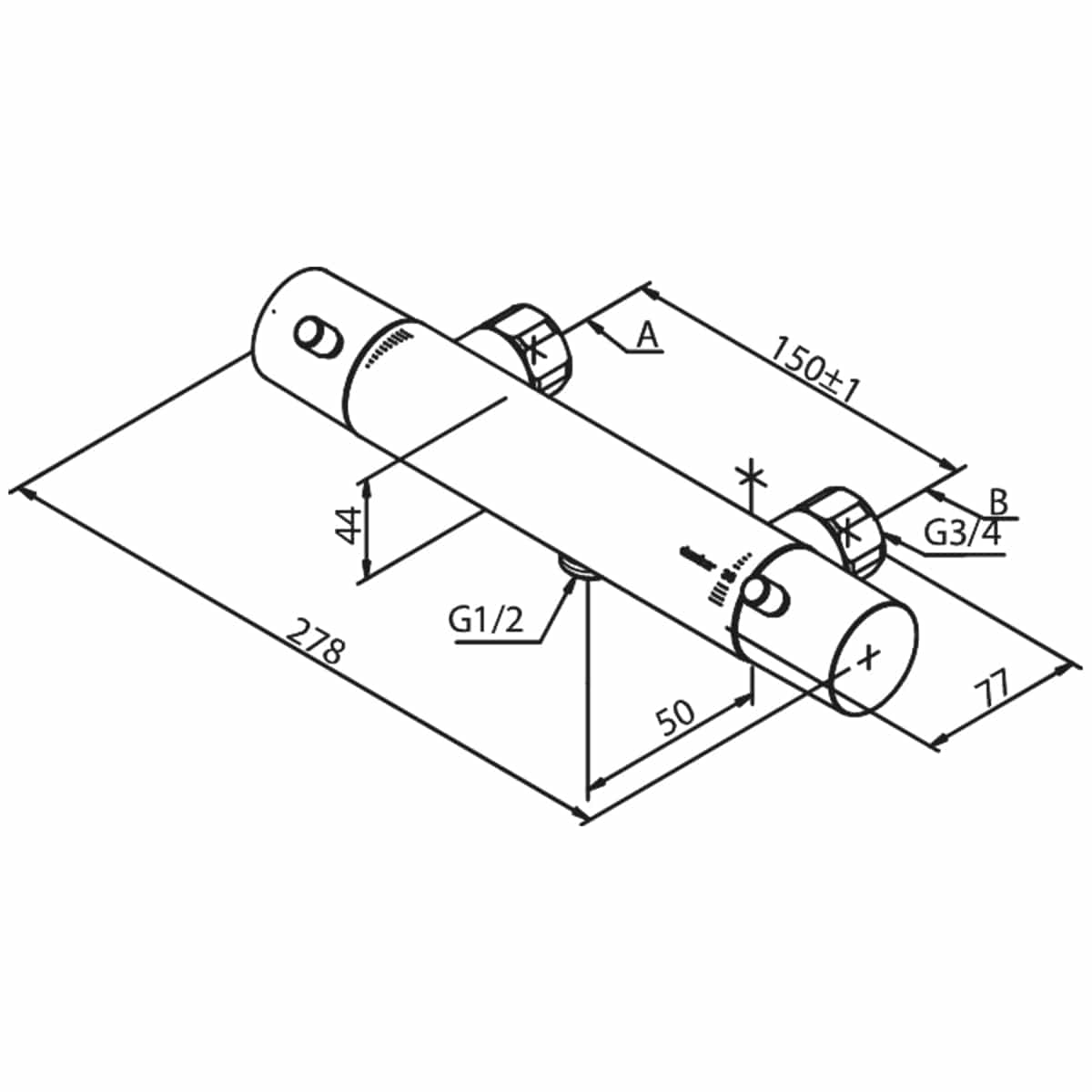 Damixa Merkur Dusjbatteri Krom Krom Damixa Dusjbatteri KO-5745100