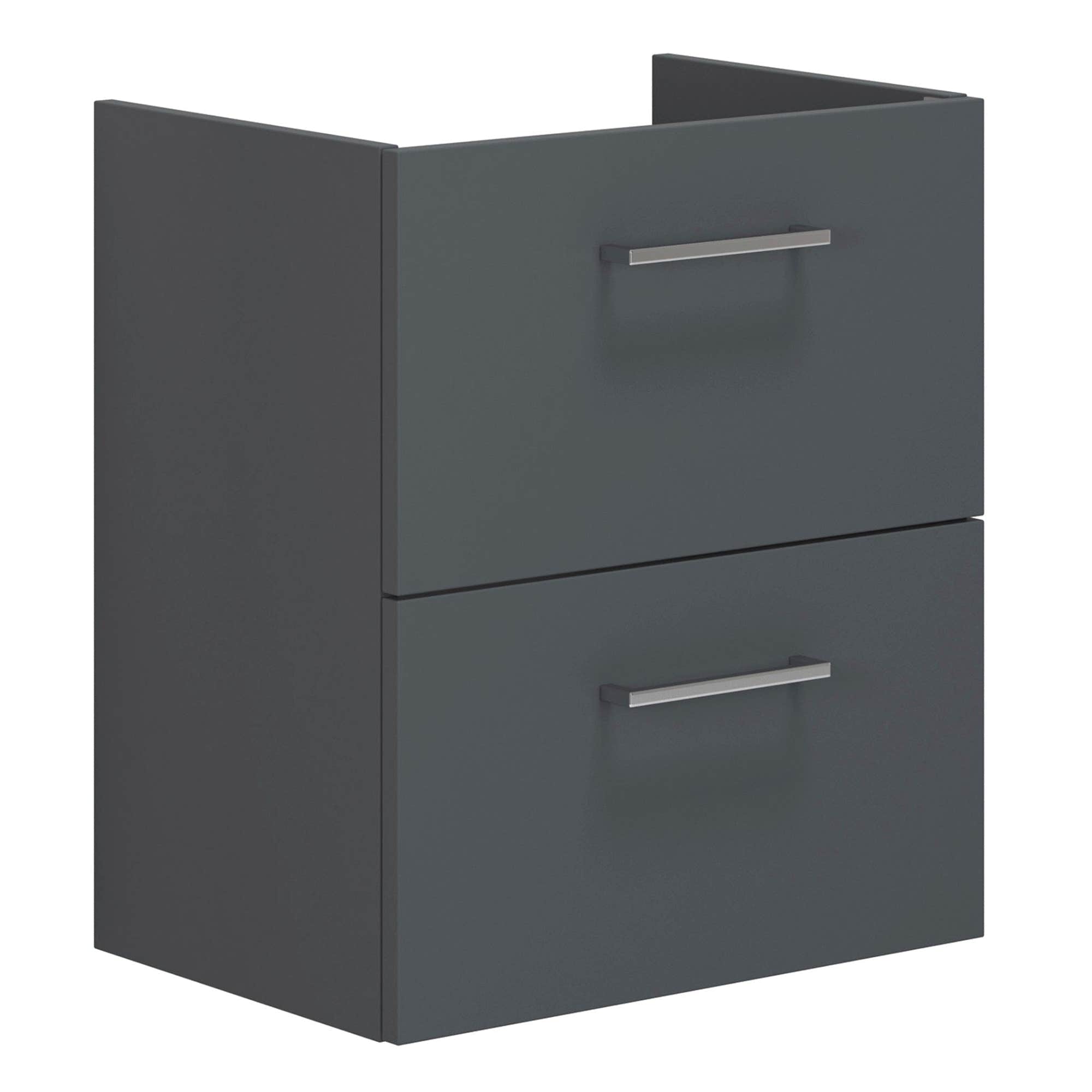 Dansani Mido+ Slim Servantskap 2 Skuffer B50-80xD35cm uten servant Grå matt / 50cm / Vegg Dansani Servantskap DA-P04-1003