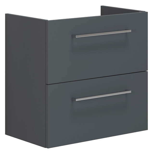 Dansani Mido+ Slim Servantskap 2 Skuffer B50-80xD35cm uten servant Grå matt / 60cm / Vegg Dansani Servantskap DA-P05-1003