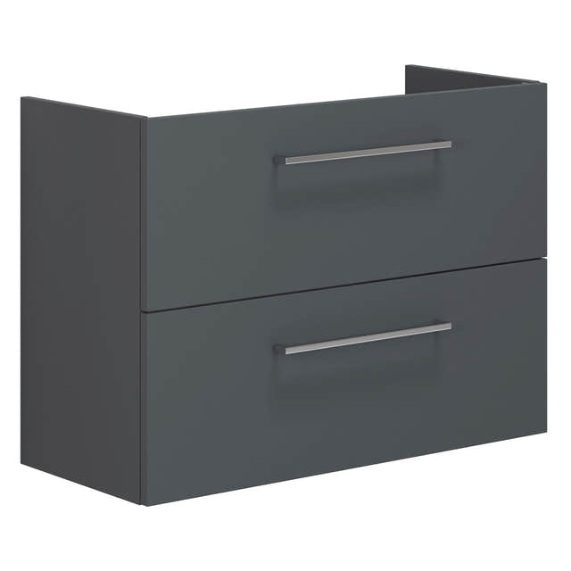 Dansani Mido+ Slim Servantskap 2 Skuffer B50-80xD35cm uten servant Grå matt / 80cm / Vegg Dansani Servantskap DA-P06-1003
