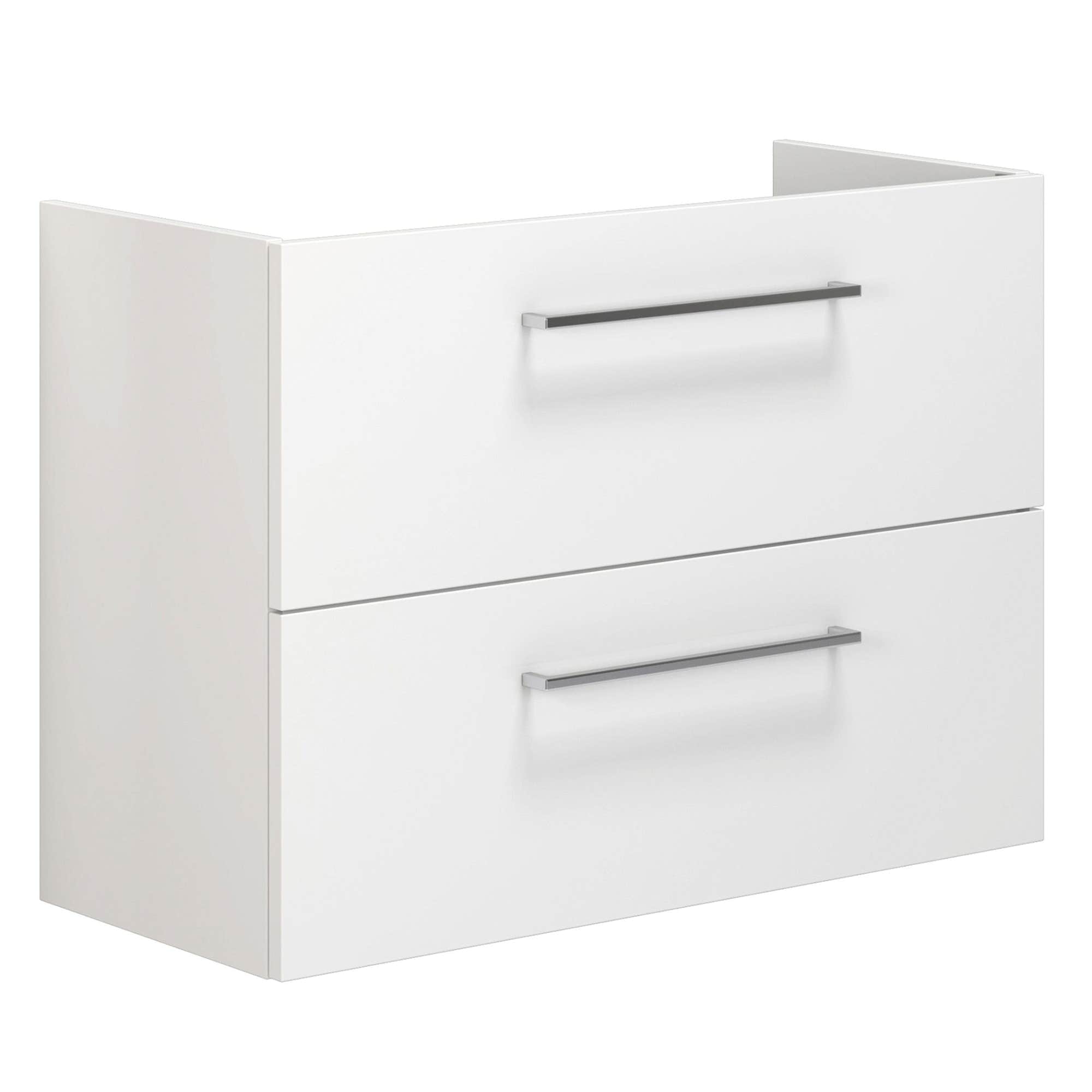 Dansani Mido+ Slim Servantskap 2 Skuffer B50-80xD35cm uten servant Hvit høyglans / 80cm / Vegg Dansani Servantskap DA-P06-1012