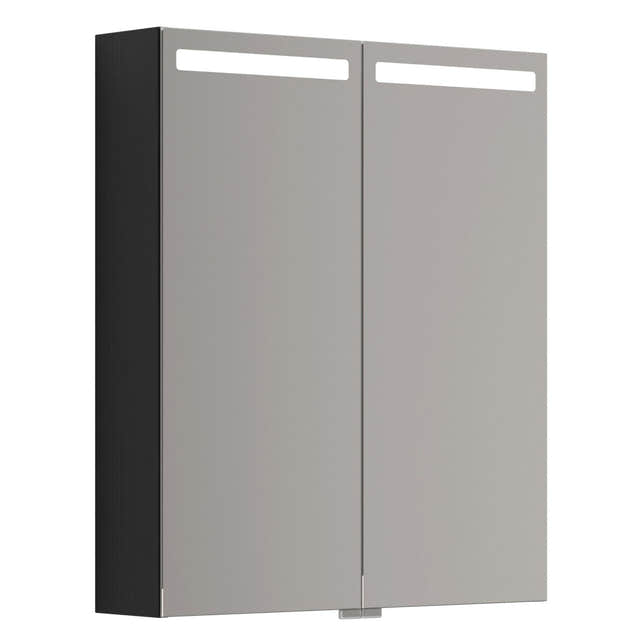 Dansani Mido+ Top Speilskap LED B50-80xH70,4cm Svart struktur / 60cm Dansani Speilskap DA-S516-129