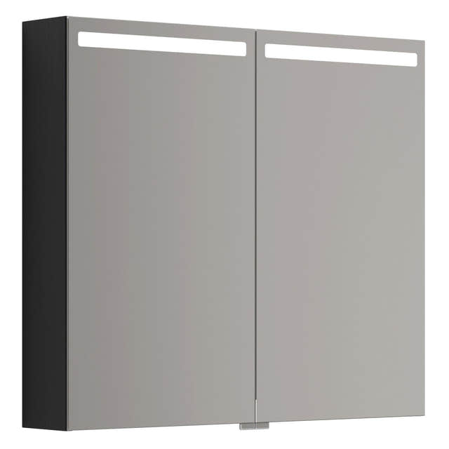 Dansani Mido+ Top Speilskap LED B50-80xH70,4cm Svart struktur / 80cm Dansani Speilskap DA-S518-129