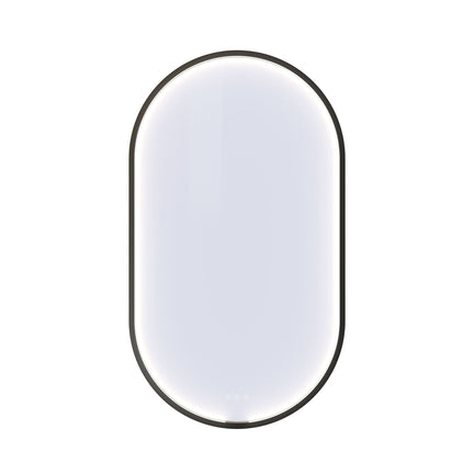 Dansani Moon Oval Rammespeil LED B60xH105cm Svart Dansani Baderomsspeil DA-S826-028