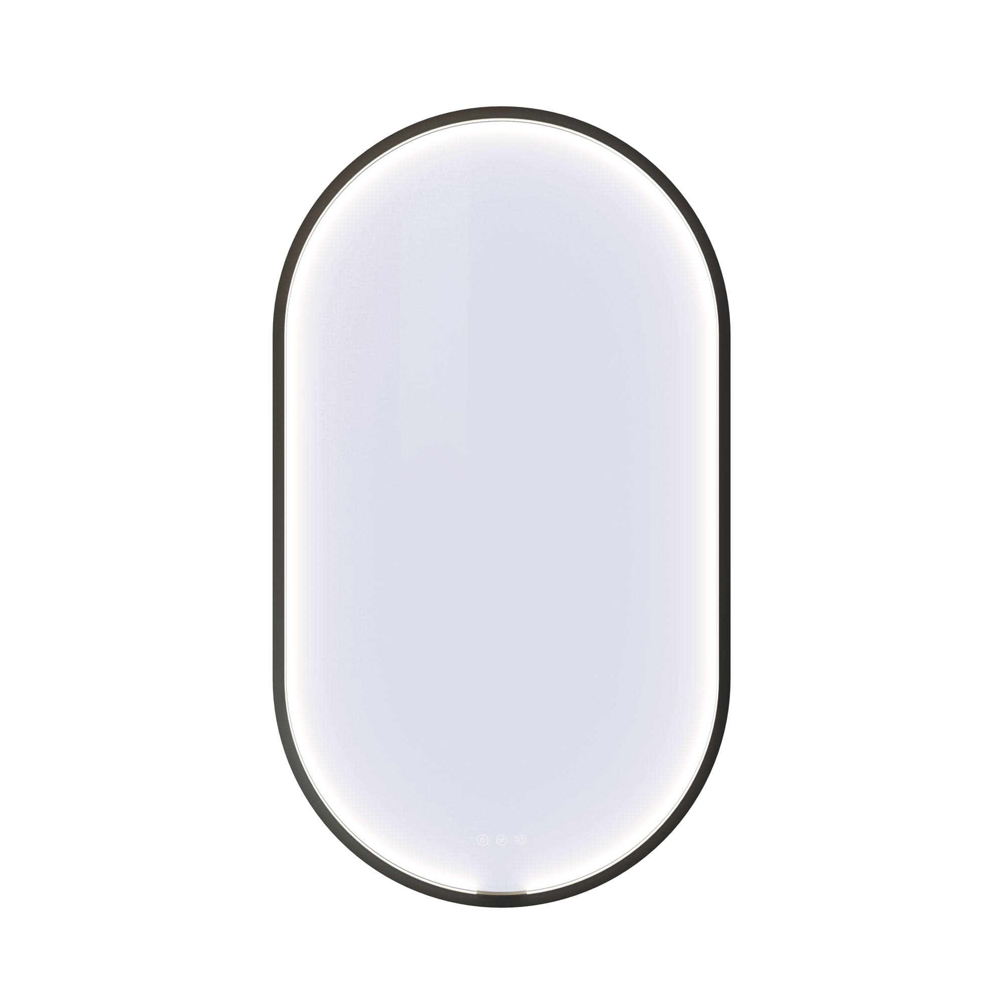 Dansani Moon Oval Rammespeil LED B60xH105cm Svart Dansani Baderomsspeil DA-S826-028