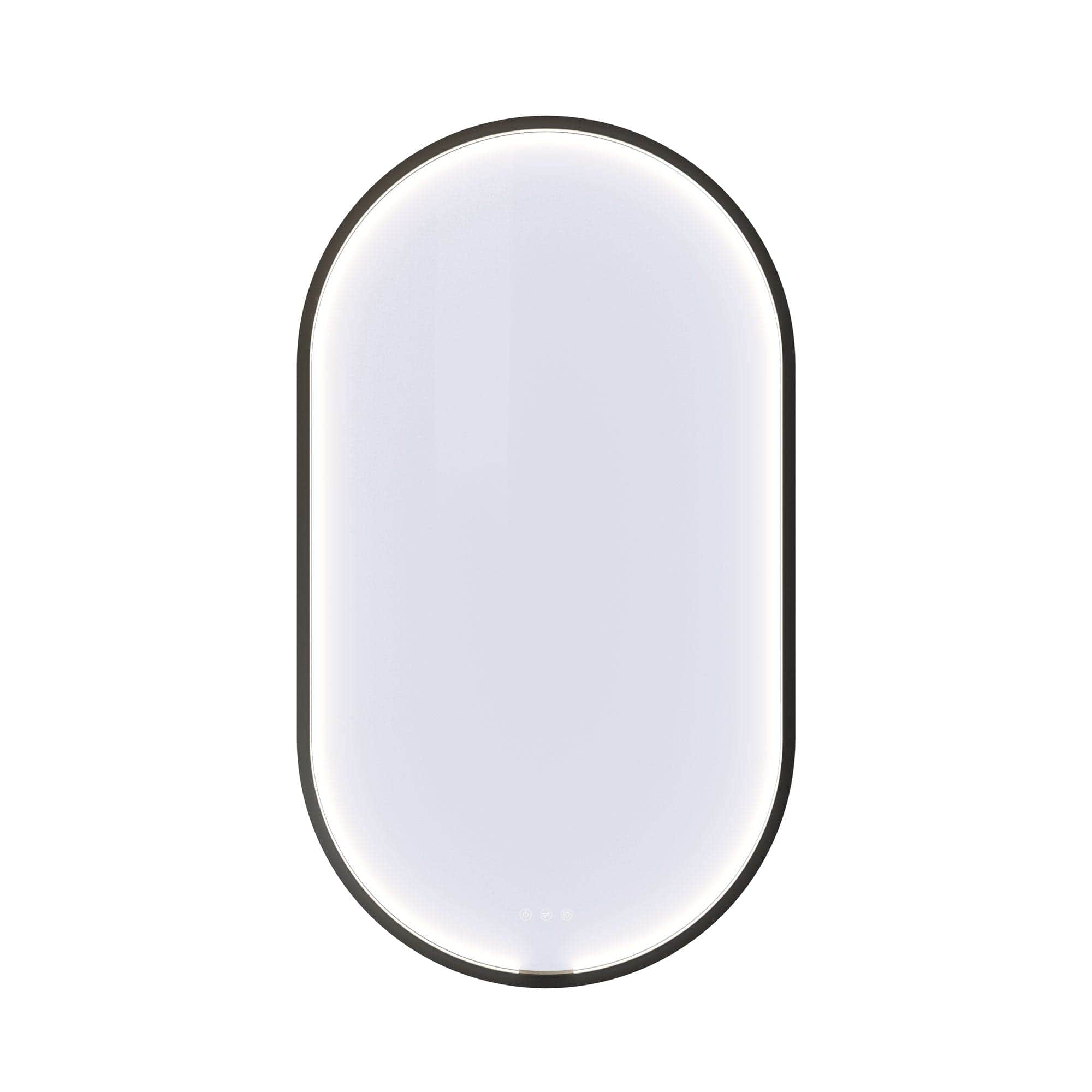 Dansani Moon Oval Rammespeil LED B60xH105cm Svart Dansani Baderomsspeil DA-S826-028