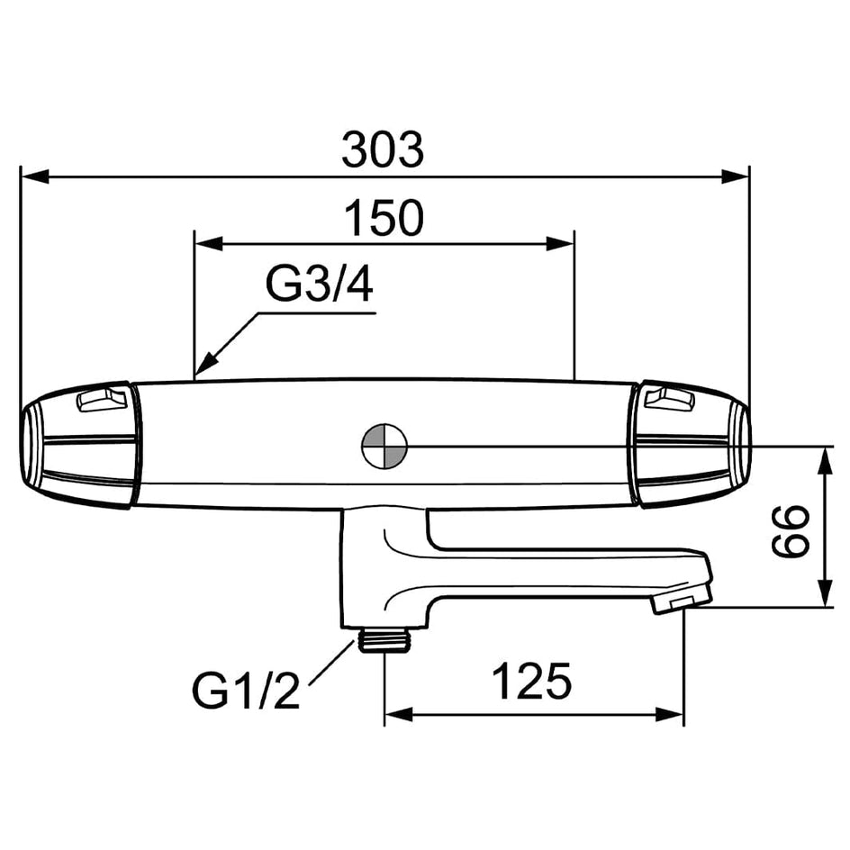 FM Mattsson 9000E II Badekararmatur Krom Krom FM Mattsson Badekararmatur FM-4301819