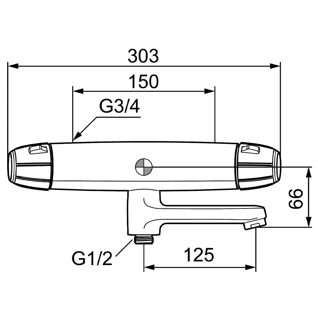 FM Mattsson 9000E II Badekararmatur Krom Krom FM Mattsson Badekararmatur FM-4301819
