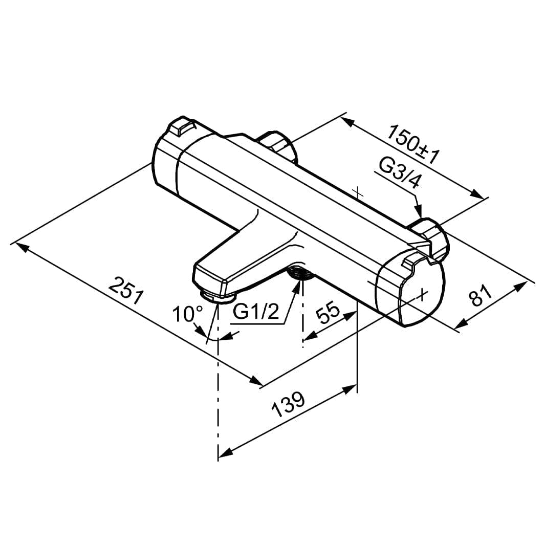 FM Mattsson Viskan Badekararmatur Krom Krom FM Mattsson Badekararmatur FM-4301916