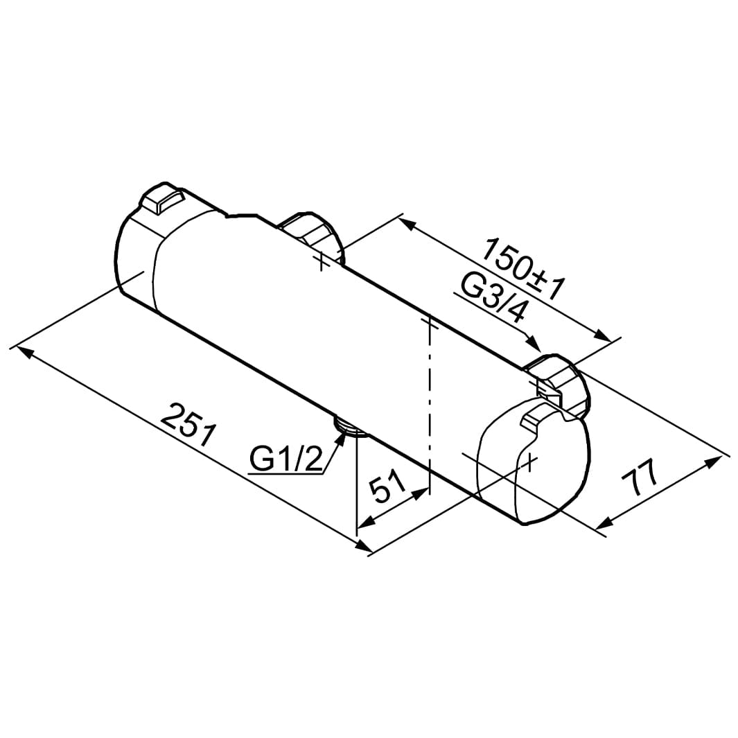FM Mattsson Viskan Dusjbatteri Krom Krom FM Mattsson Dusjbatteri FM-4301844