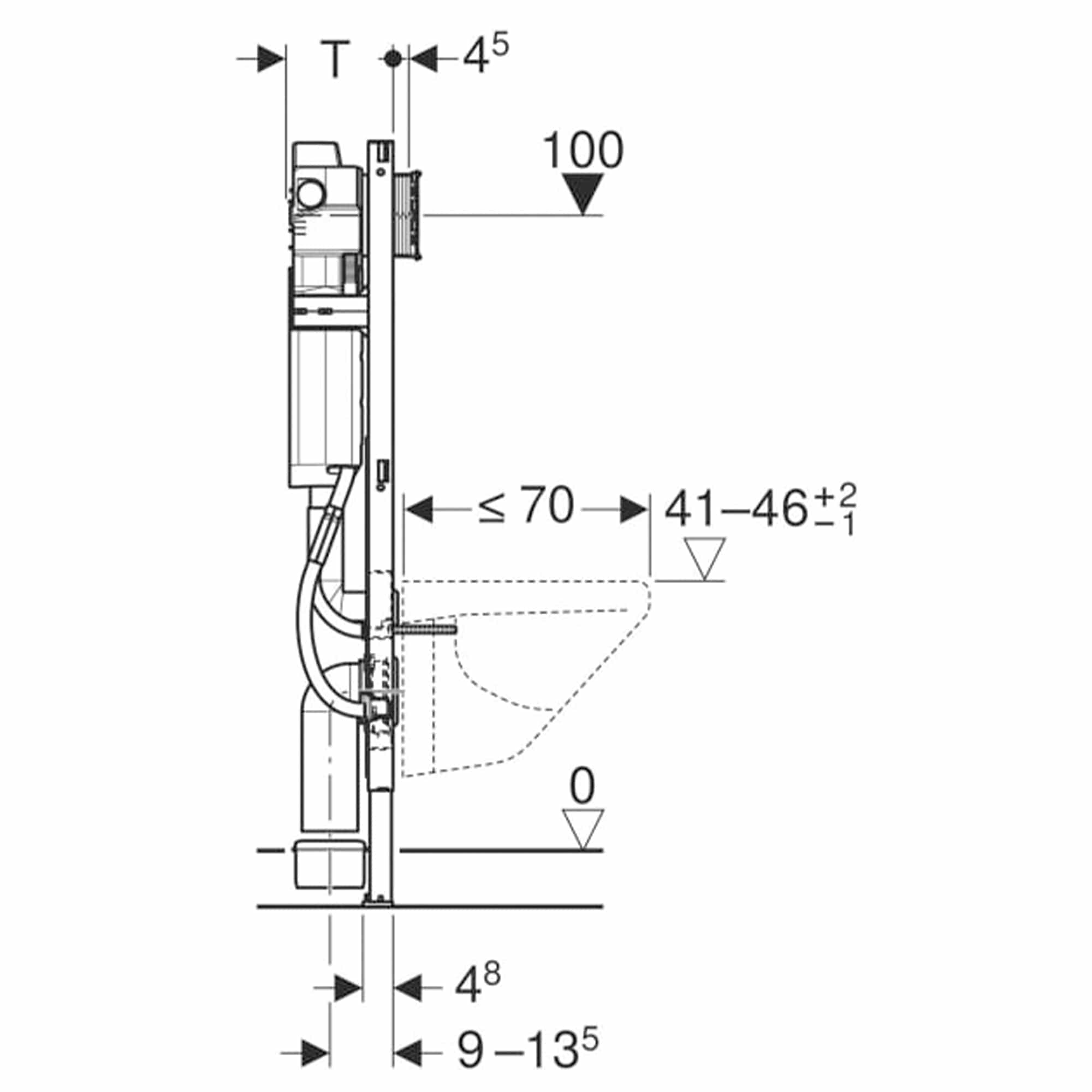 Geberit Duofix Sigma Innbyggingssisterne 112cm - Smal Modell Geberit Innbyggingssisterne GE-6166485