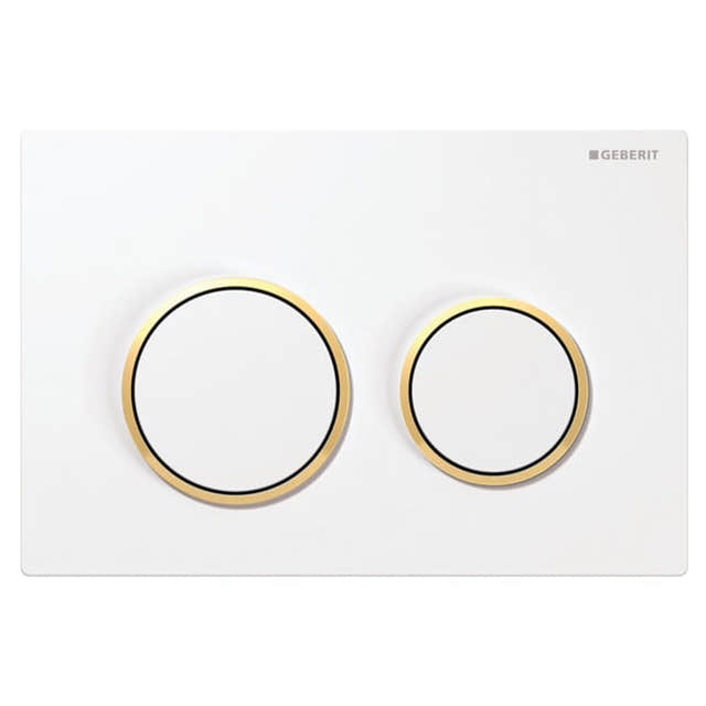 Geberit Omega 20 Betjeningsplate Hvit / Gull Geberit Betjeningsplate og trykknapper GE-6166052