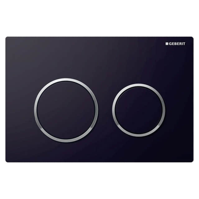 Geberit Omega 20 Betjeningsplate Svart / Krom Geberit Betjeningsplate og trykknapper GE-6166054