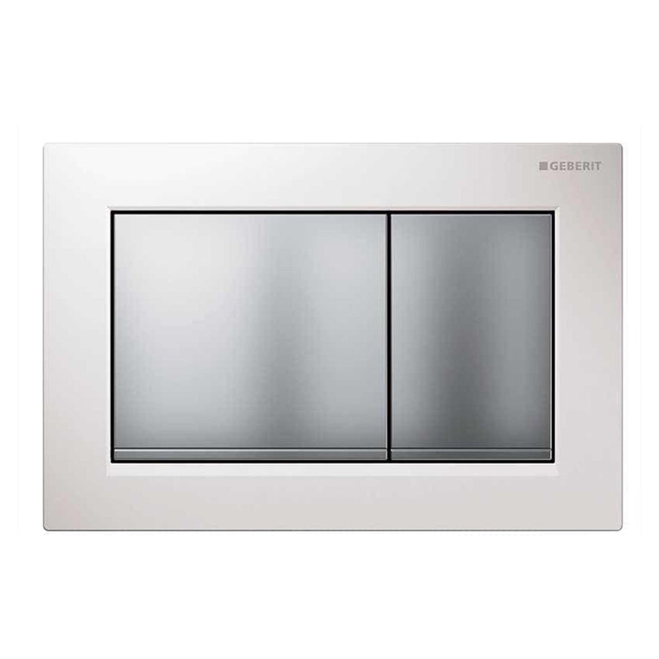 Geberit Omega 30 Betjeningsplate Hvit matt / Matt krom Geberit Betjeningsplate og trykknapper GE-6166059