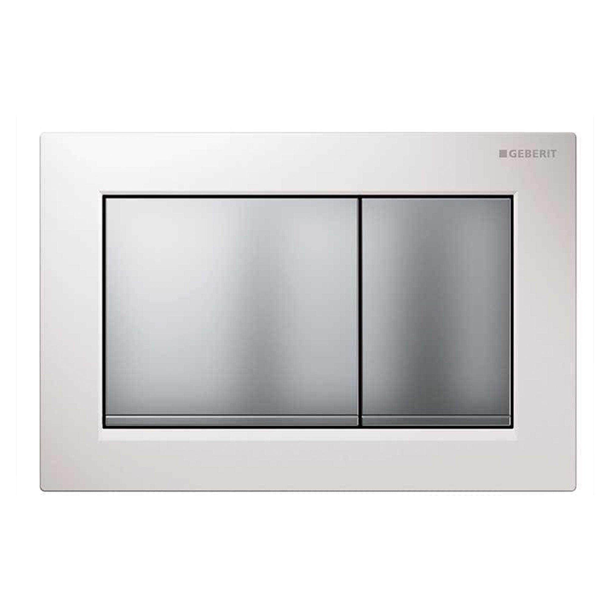 Geberit Omega 30 Betjeningsplate Hvit matt / Matt krom Geberit Betjeningsplate og trykknapper GE-6166059