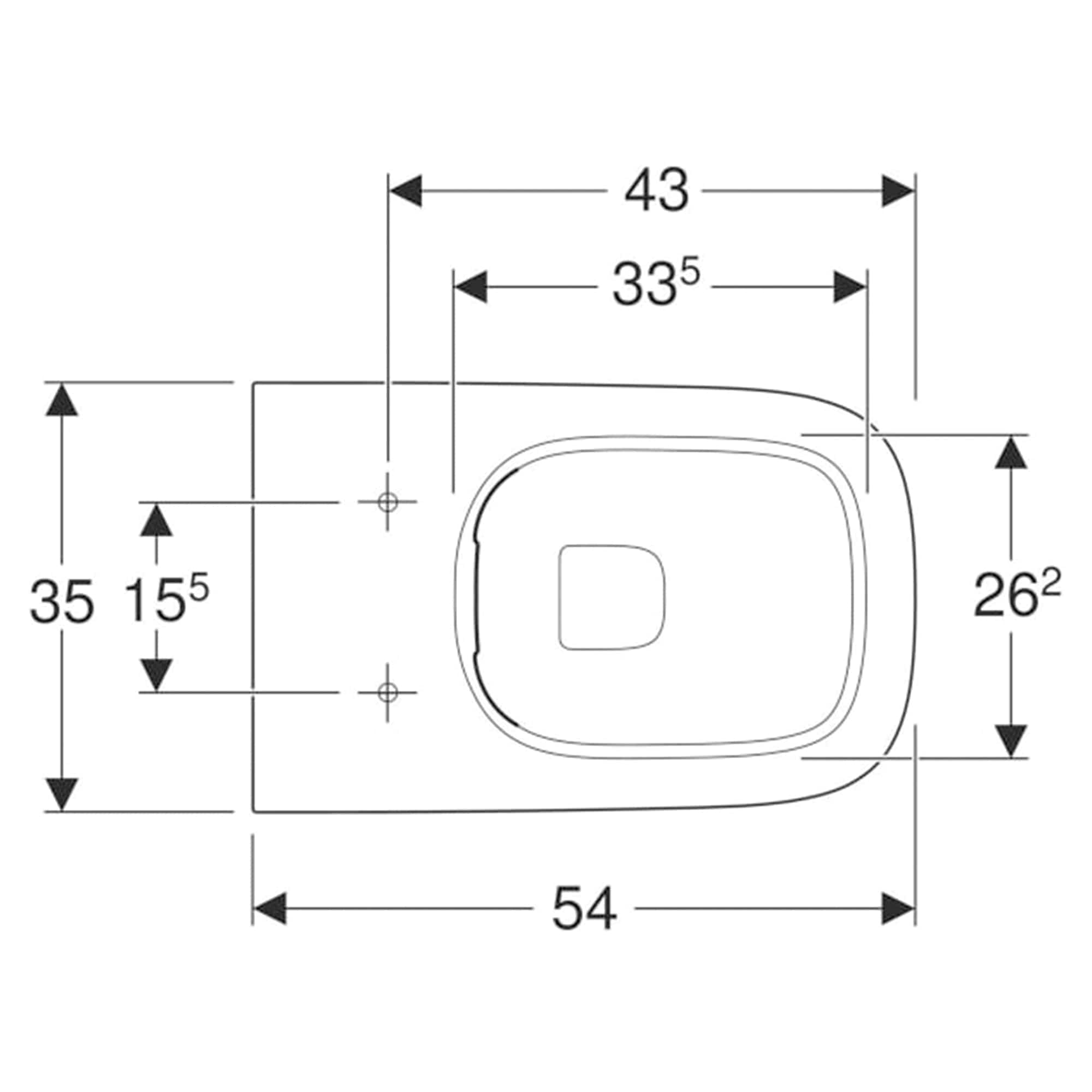 Geberit Smyle Square BTW Toalett KeraTec Hvit Geberit Gulvstående toalett GE-6122449