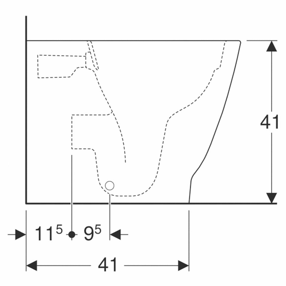 Geberit Smyle Square BTW Toalett KeraTec Hvit Geberit Gulvstående toalett GE-6122449