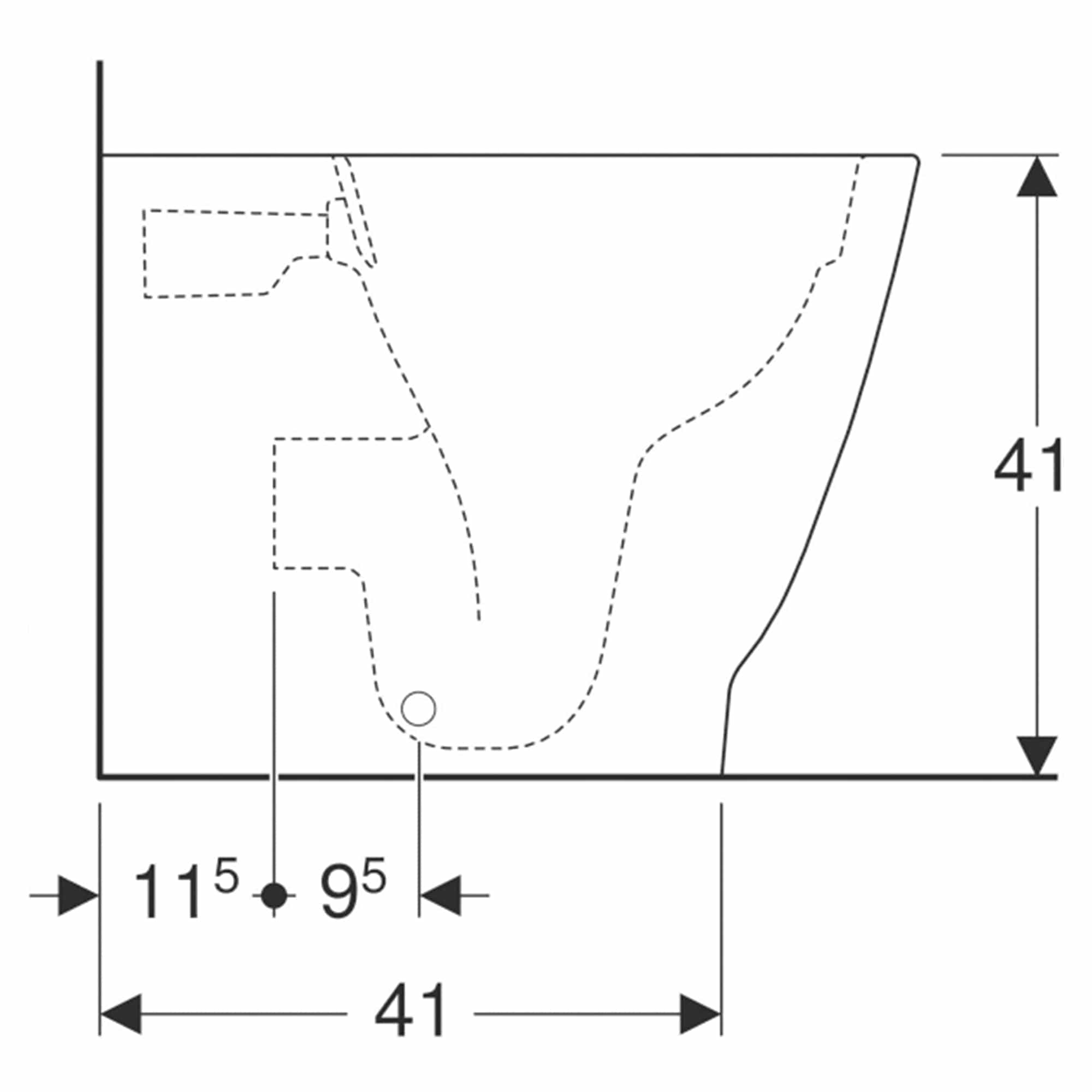 Geberit Smyle Square BTW Toalett KeraTec Hvit Geberit Gulvstående toalett GE-6122449