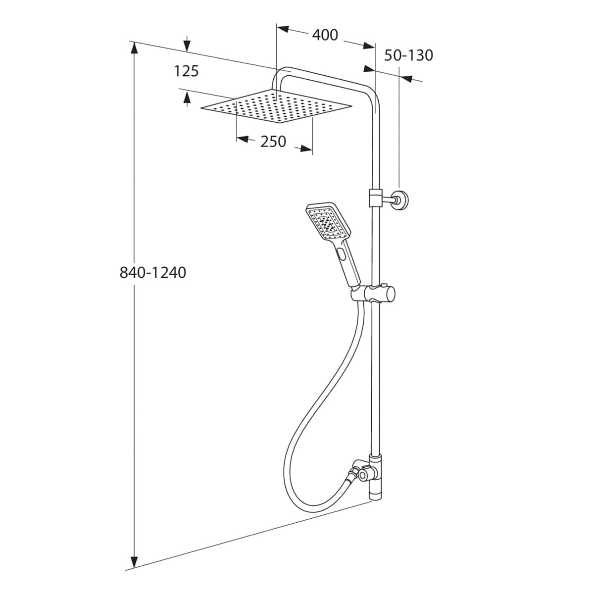 Gustavsberg Nautic Square Takdusjsett Krom Gustavsberg Dusjsett VIL-4342803