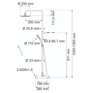 Habo Magnolia Takdusj Ø25cm komplett sett