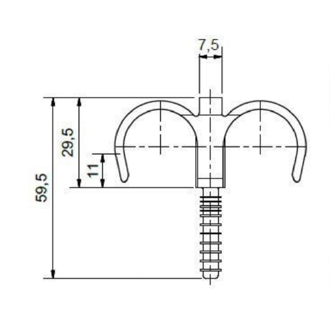 Høiax Grap- fix 25mm Ø8 dobbel Høiax Festemateriell tappevann HO-5125149