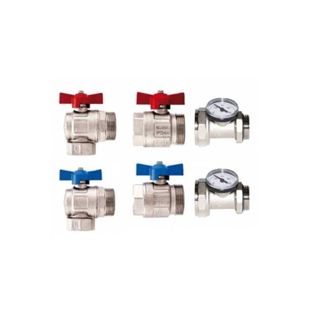 Høiax Kuleventilsett 1" m/termometer RF Høiax Ventil gulvvarme HO-8377556