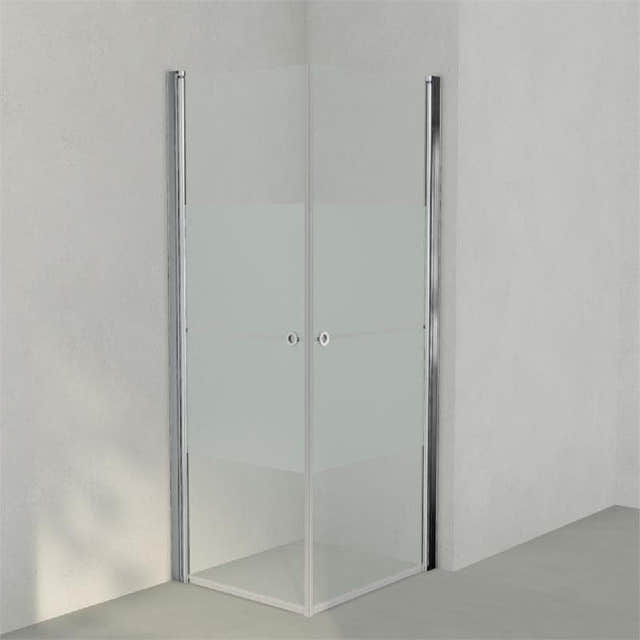 INR Dusjhjørne LINC ANGEL Frostet/Stripe Glass Krom / 70x80cm / Stripe glass INR Iconic Nordic Rooms Dusjhjørne INR-51230378