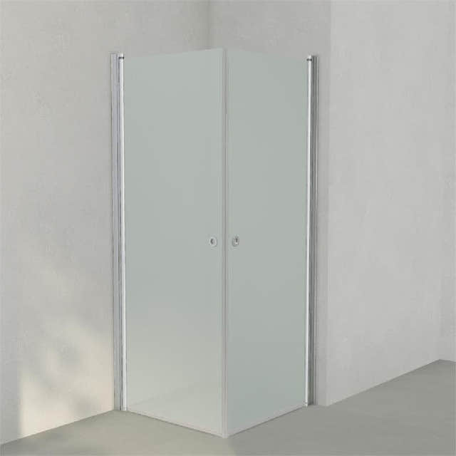 INR Dusjhjørne LINC ANGEL Frostet/Stripe Glass Matt aluminium / 80x80cm / Frostet glass INR Iconic Nordic Rooms Dusjhjørne INR-51210988
