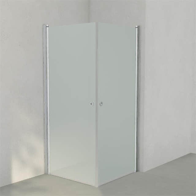 INR Dusjhjørne LINC ANGEL Frostet/Stripe Glass Matt aluminium / 90x90cm / Frostet glass INR Iconic Nordic Rooms Dusjhjørne INR-51210999
