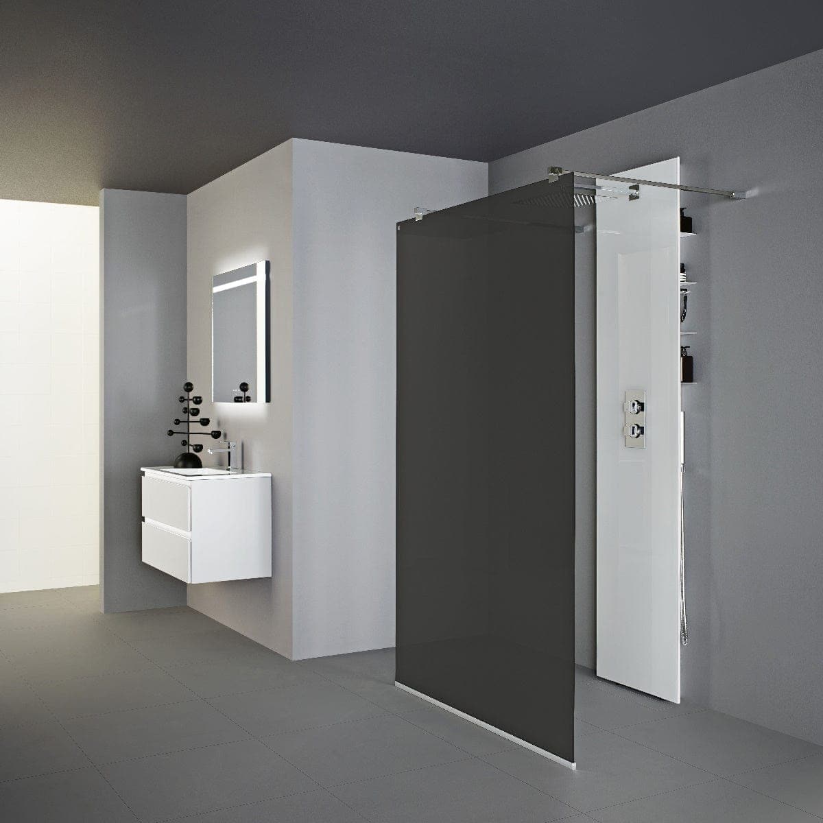 INR Dusjvegg ARC 43 Frame Måltilpasset INR Iconic Nordic Rooms Dusjvegg