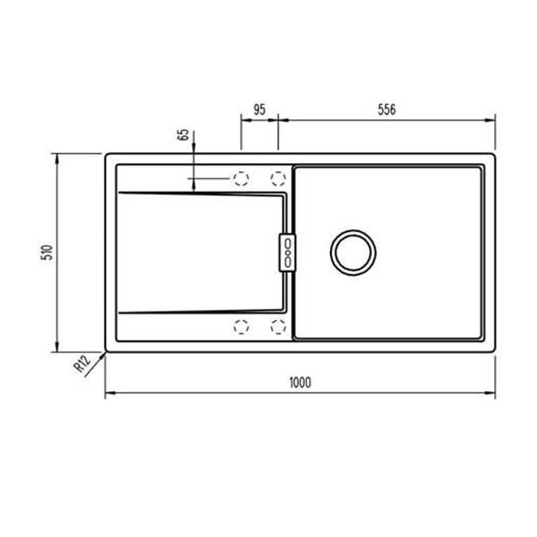 Intra Granite Mono D100 L Kjøkkenvask Intra Kjøkkenvask