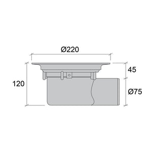 Jafo gulvsluk PS 75 GR MP