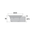 Jafo gulvsluk PS 86 for belegg hull rist