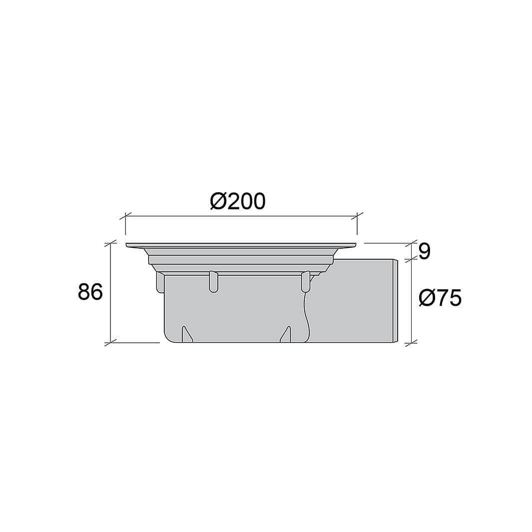 Jafo gulvsluk PS 86 for belegg hull rist Jafo Gulvsluk AH-3403434
