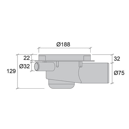 Jafo gulvsluk PS Ø75 XTRA UMP
