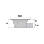 Jafo gulvsluk PS86 for fliser hull rist