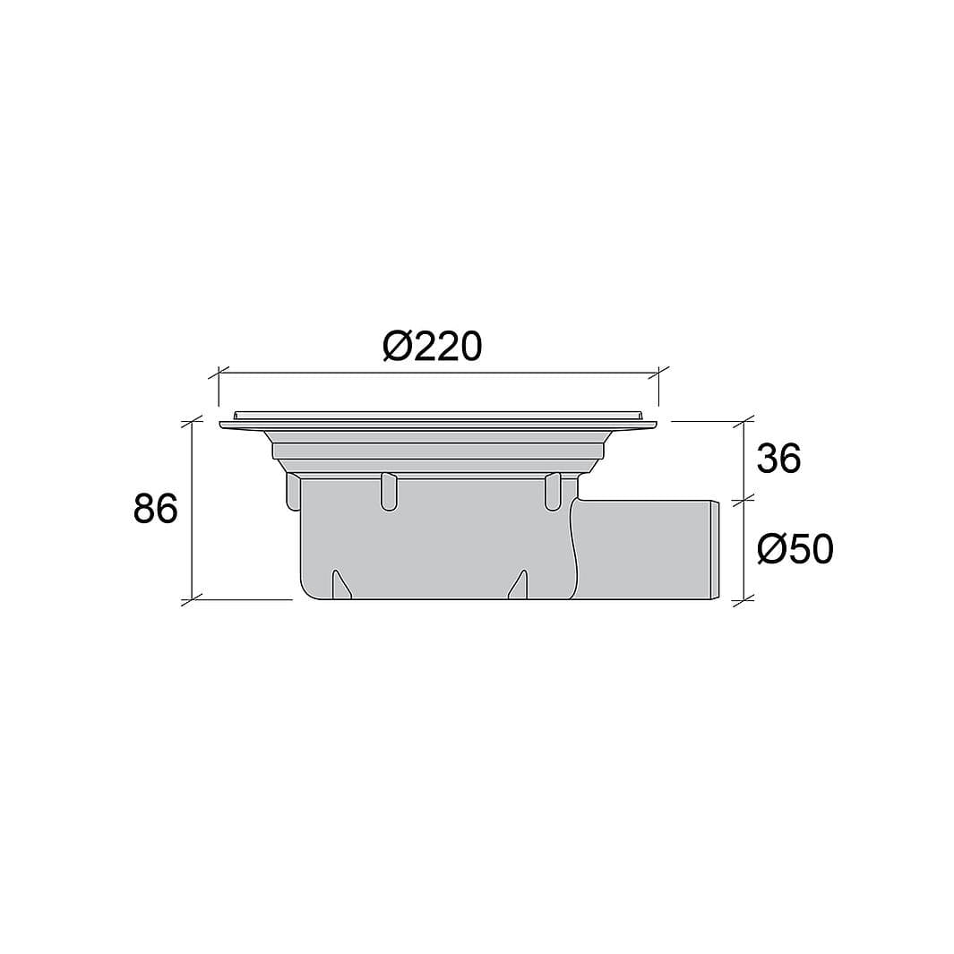 Jafo gulvsluk PS86 for fliser hull rist Jafo Gulvsluk AH-3403436