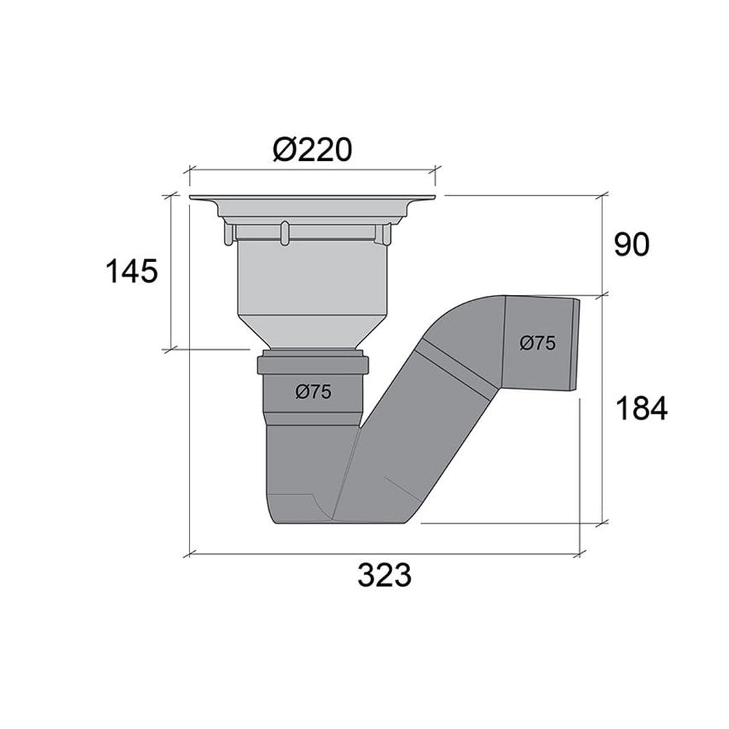 Jafo gulvslulk PVS 75 MP overdelspakke Jafo Gulvsluk AH-3403433