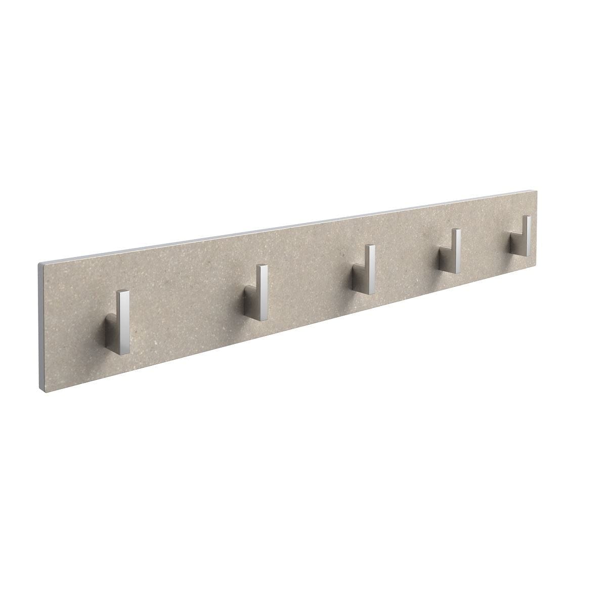 Korsbakken Hylle med knagger HPL L30-60cm Sandfarget / 60cm Korsbakken Baderomshylle KO-515680060