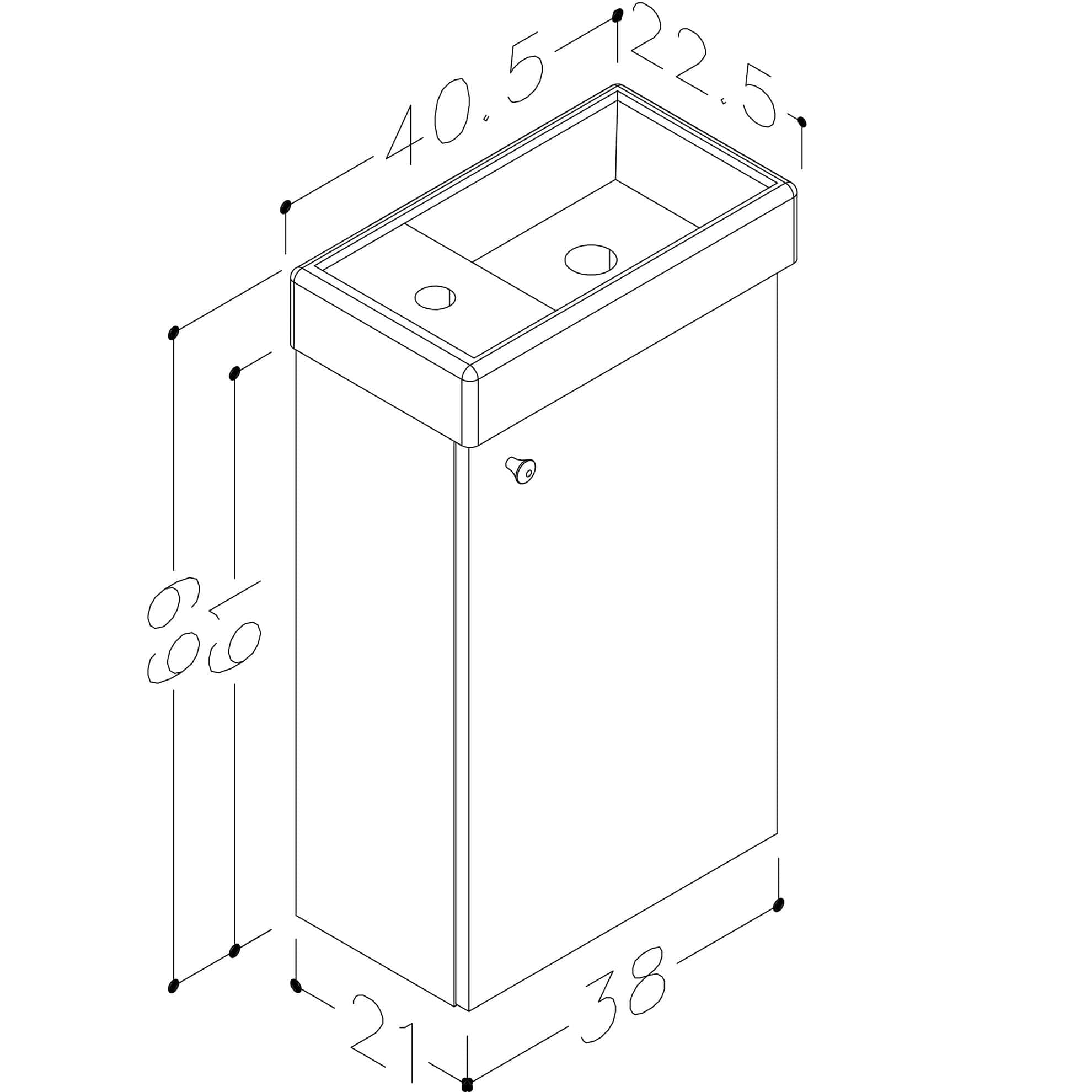 Korsbakken Small Møbelpakke B41xD23xH69cm Korsbakken Møbelpakke bad
