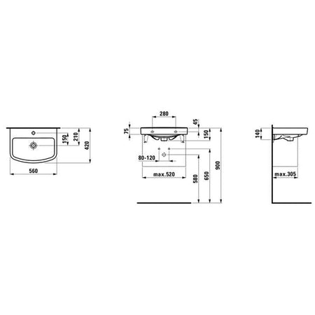 Laufen Kompas 810151 Servant Vegghengt