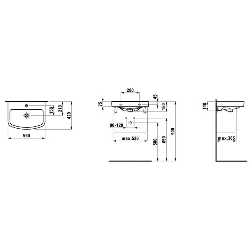 Laufen Kompas 810151 Servant Vegghengt Laufen Baderomsservant LA-6121968