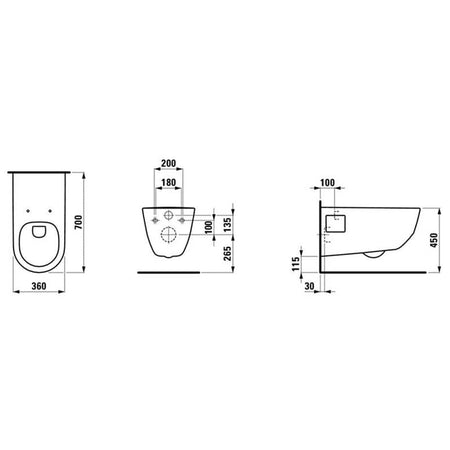 Laufen LIBERTY PRO HC Rimless veggskål uten sete