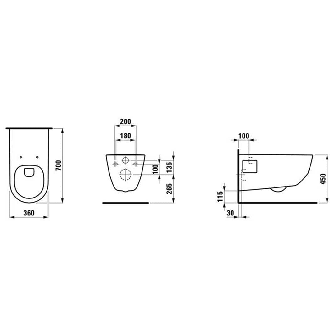 Laufen Liberty Pro HC Veggskål Rimless - uten sete Laufen Vegghengt toalett LA-6157225