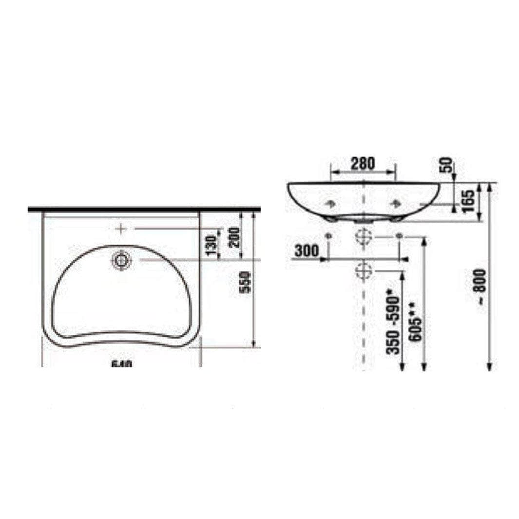 Laufen Mio HC 813714 Servant Vegghengt Hvit Laufen Baderomsservant LA-6132312